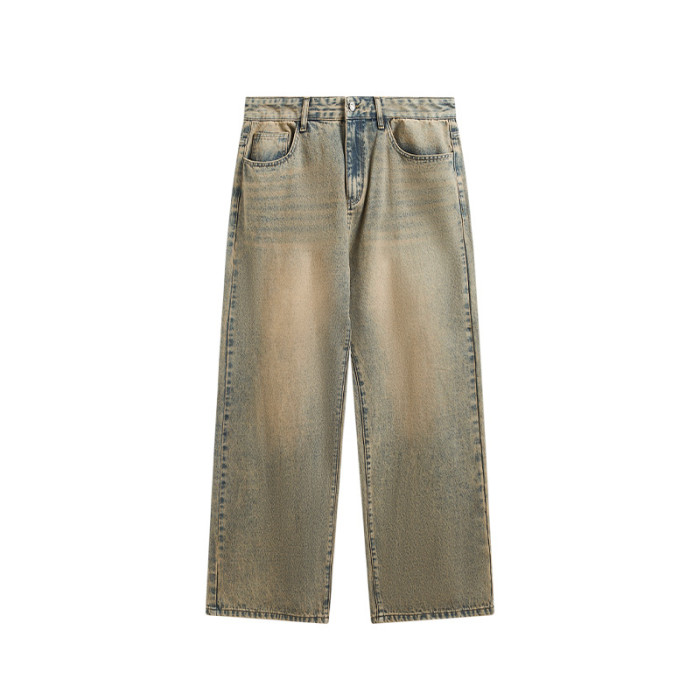 Men Women Wide-leg Jeans Straight Leg Pants Bottoms Trousers Outfits Casual Jeans
