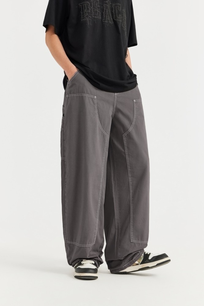 Men Women Washed Logging Pants Trousers Loose pants Wide-leg Pants Casual Pants