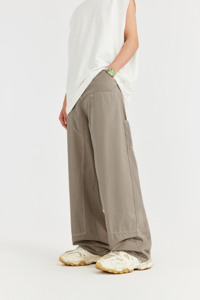 Men Women Washed Logging Pants Trousers Loose pants Wide-leg Pants Casual Pants