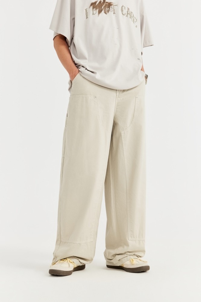 Men Women Washed Logging Pants Trousers Loose pants Wide-leg Pants Casual Pants
