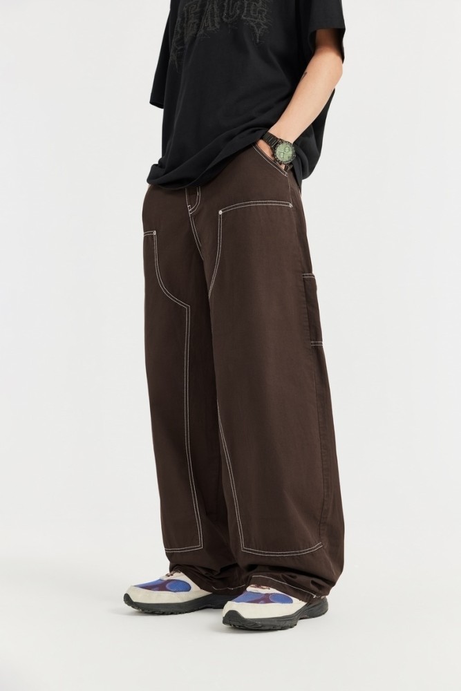Men Women Washed Logging Pants Trousers Loose pants Wide-leg Pants Casual Pants