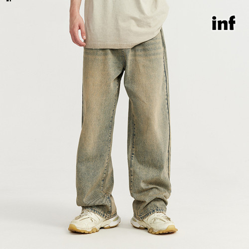 Men Women Wide-leg Jeans Straight Leg Pants Bottoms Trousers Outfits Casual Jeans