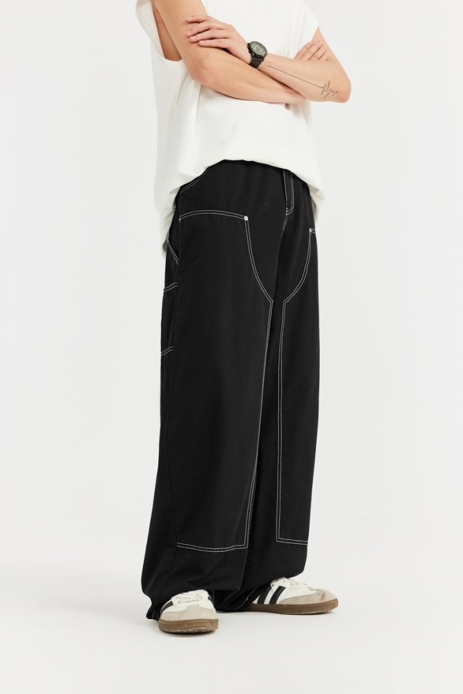 Men Women Washed Logging Pants Trousers Loose pants Wide-leg Pants Casual Pants