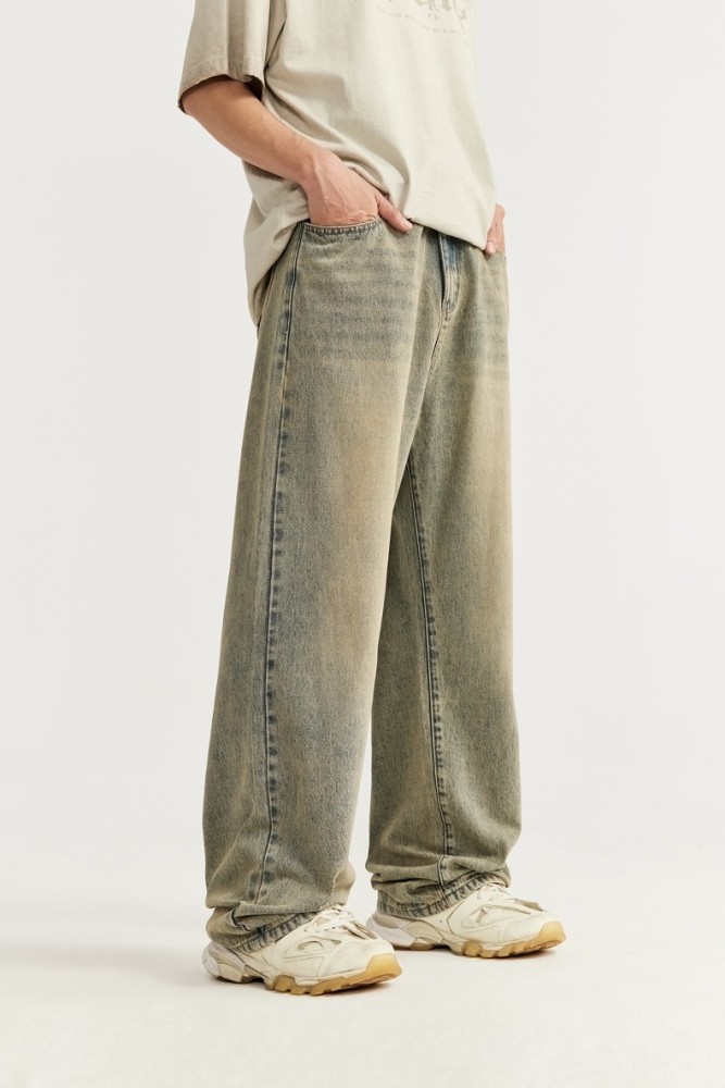 Men Women Wide-leg Jeans Straight Leg Pants Bottoms Trousers Outfits Casual Jeans