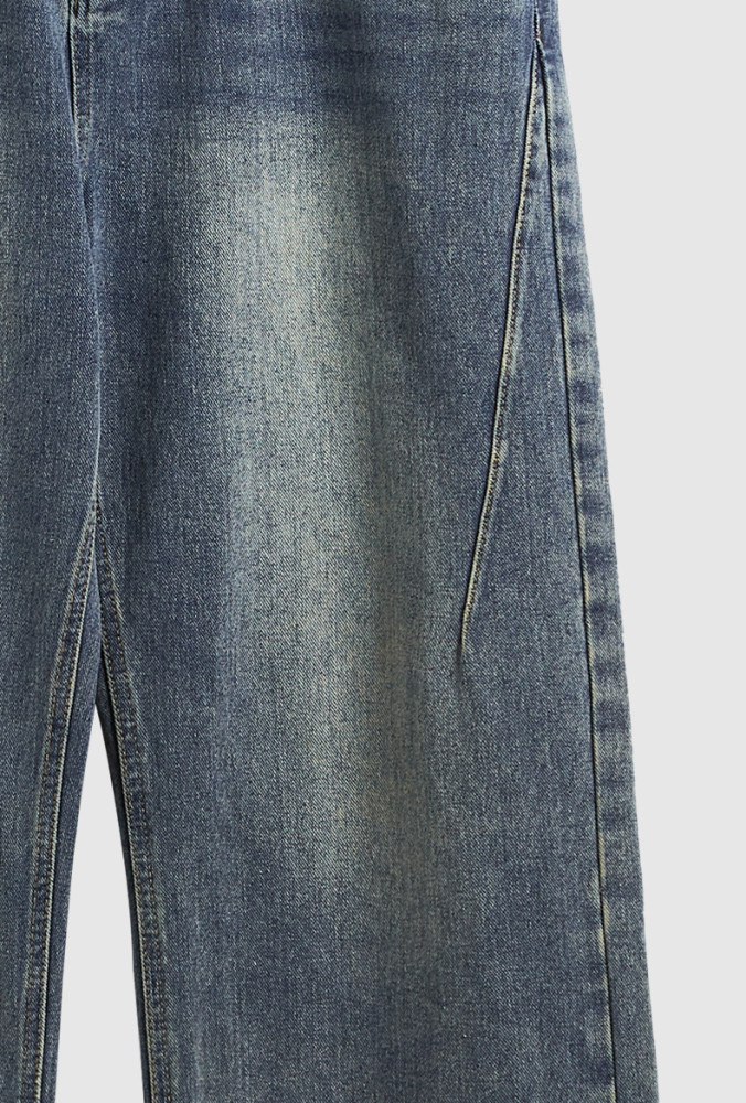 Men Women Washed Wide-leg Jeans Straight Leg Pants Bottoms Trousers Outfits Casual Jeans