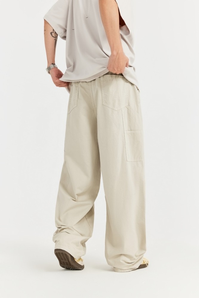 Men Women Washed Logging Pants Trousers Loose pants Wide-leg Pants Casual Pants