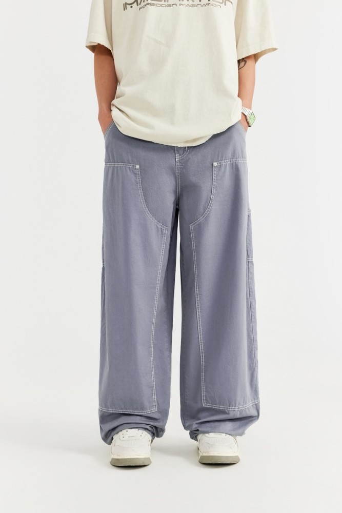 Men Women Washed Logging Pants Trousers Loose pants Wide-leg Pants Casual Pants