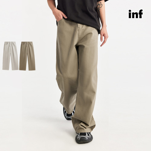 Men Women Vintage Solid Color Wide-leg Jeans Straight Leg Pants Bottoms Trousers Outfits Casual Jeans