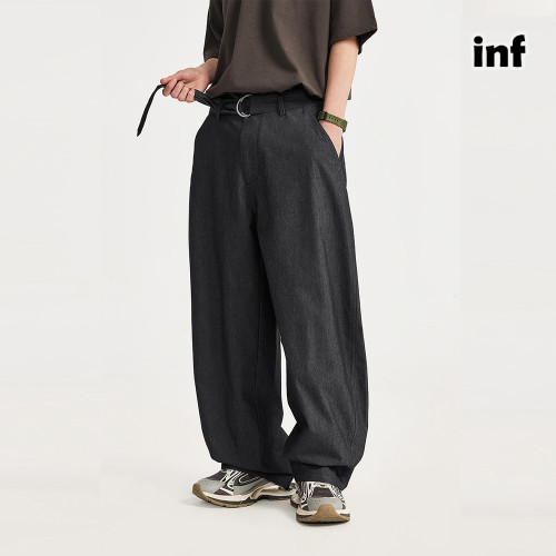 Men Women Silhouette Imitation Denim Radish Pants Wide-leg Pants Trousers Loose pants Casual Pants