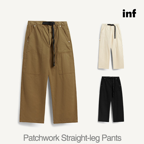 Men Women Patchwork Straight-leg Pants Trousers Loose Pants Wide-leg Pants Casual Pants
