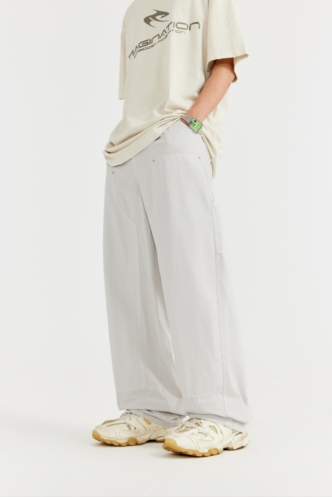 Men Women Washed Logging Pants Trousers Loose pants Wide-leg Pants Casual Pants