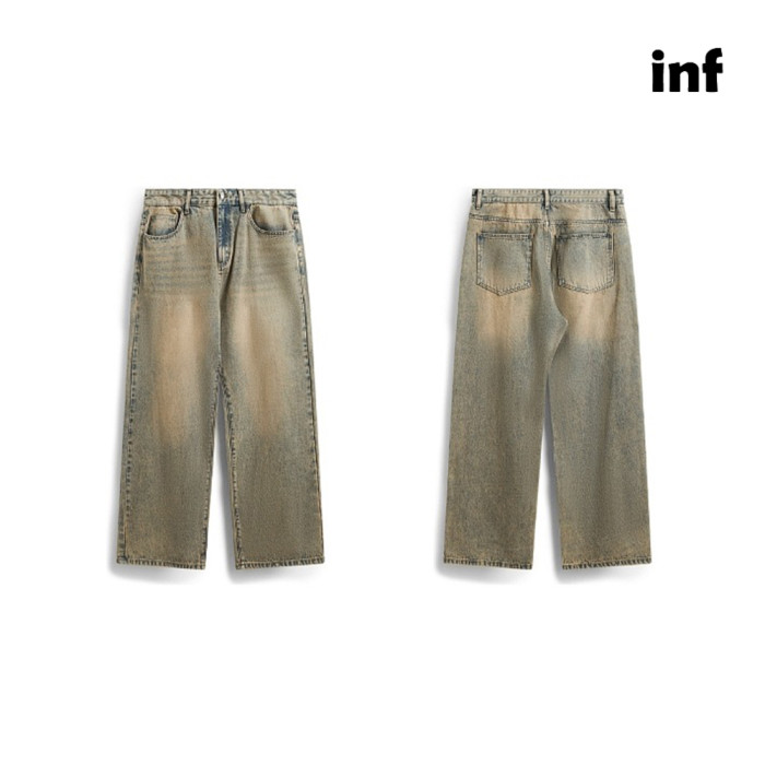 Men Women Wide-leg Jeans Straight Leg Pants Bottoms Trousers Outfits Casual Jeans