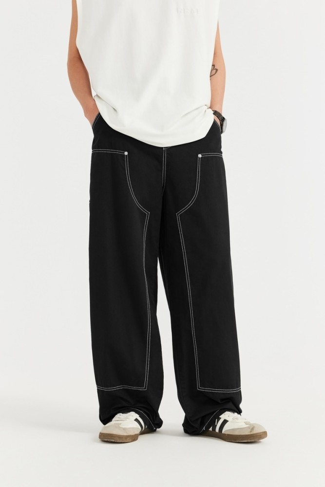 Men Women Washed Logging Pants Trousers Loose pants Wide-leg Pants Casual Pants