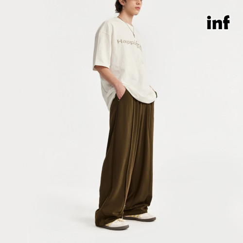 Men Women Glossy Wide-leg Suit Pants Trousers Loose pants Wide-leg Pants Casual Pants