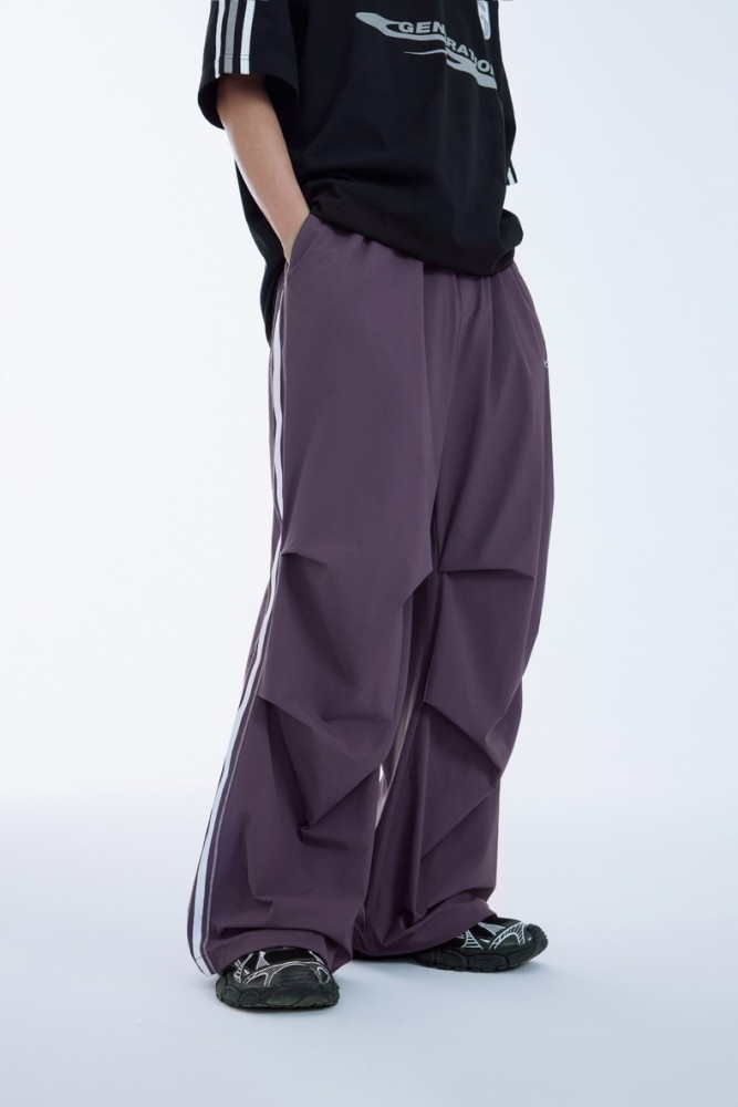 Men Women Open-wire Parachute Wide-leg Pants Trousers Loose Pants Wide-leg Pants Casual Pants