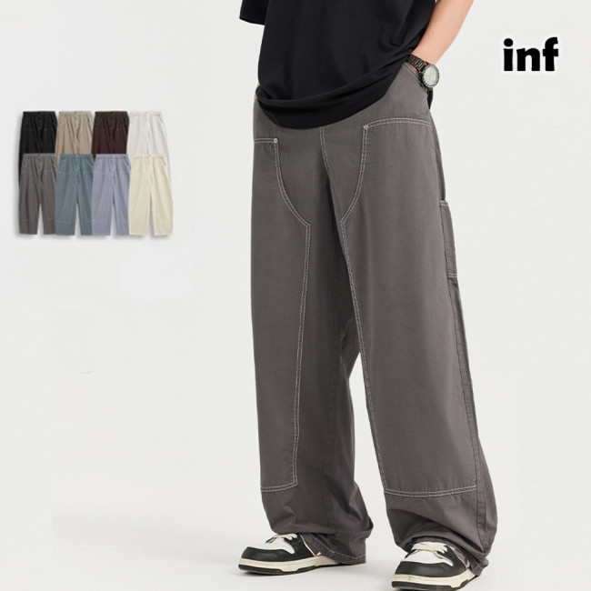 Men Women Washed Logging Pants Trousers Loose pants Wide-leg Pants Casual Pants