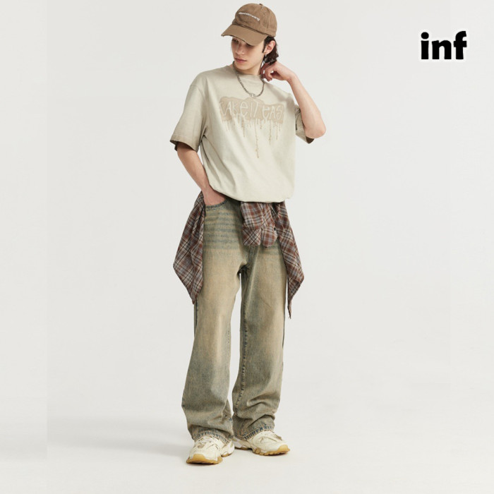 Men Women Wide-leg Jeans Straight Leg Pants Bottoms Trousers Outfits Casual Jeans