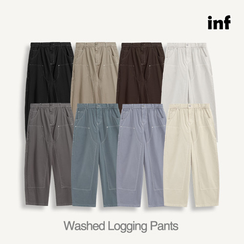 Men Women Washed Logging Pants Trousers Loose pants Wide-leg Pants Casual Pants
