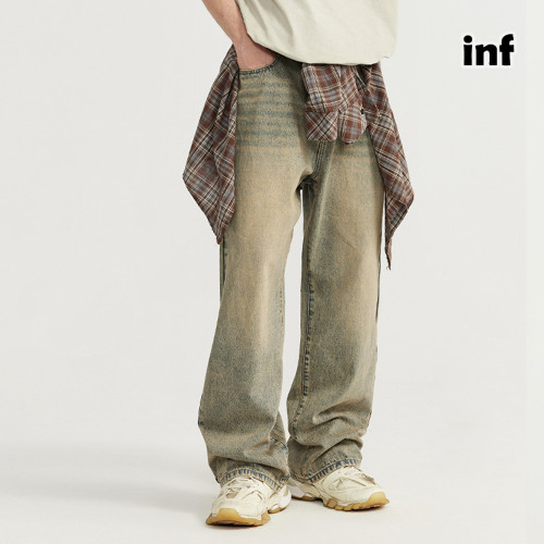 Men Women Wide-leg Jeans Straight Leg Pants Bottoms Trousers Outfits Casual Jeans