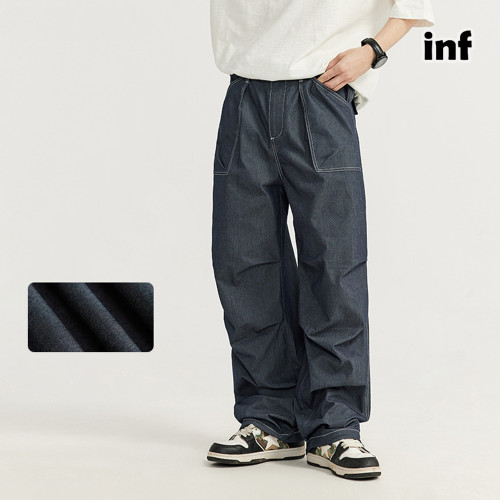 Men Women Imitation Denim Wide-leg Jeans Straight Leg Pants Bottoms Trousers Outfits Casual Pants