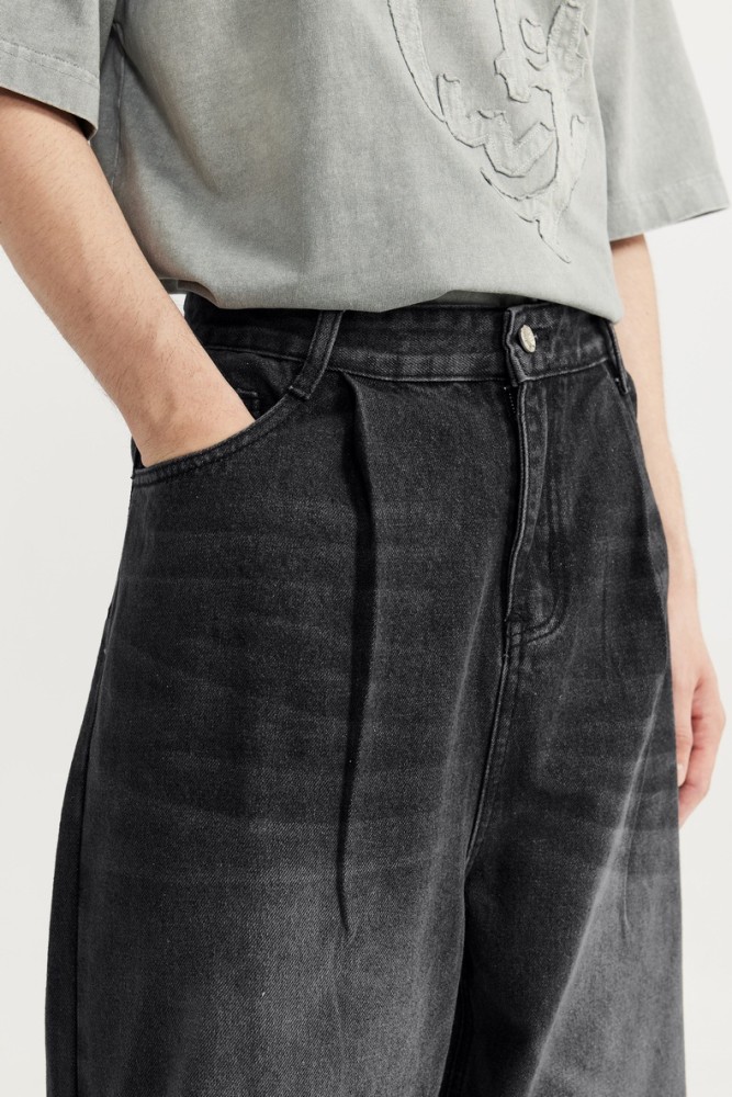 Men Women Mid High Waisted Washed Wide-leg Jeans Straight Leg Jeans Bottoms Trousers Outfits Casual Jeans