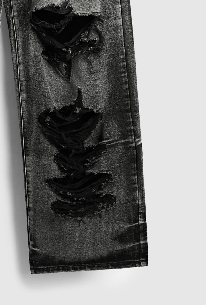 Men Women Ripped Wide-leg Jeans Straight Leg Jeans Bottoms Trousers Outfits Casual Jeans