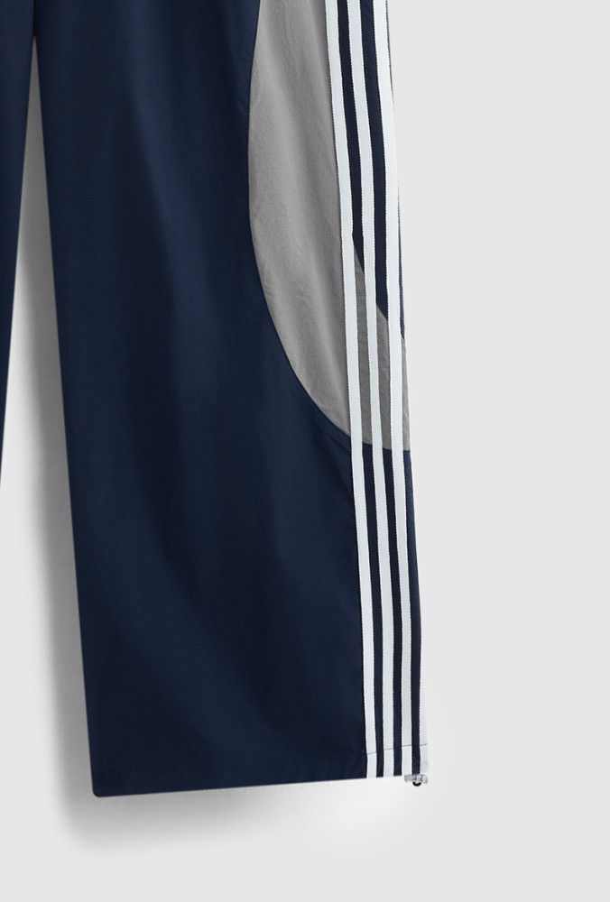 Men Women Retro Sports Splicing Strips Wide Leg Pants Trousers Loose pants Wide-leg Pants Casual Pants