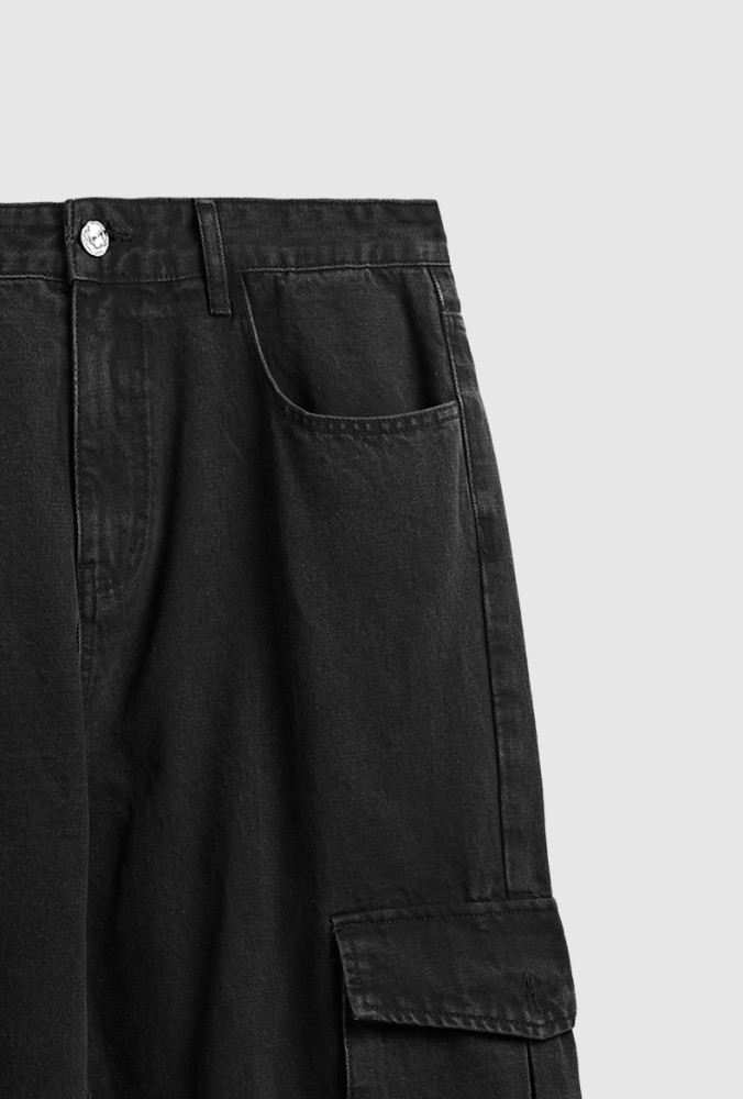 Men Women Washed Cargo Wide-leg Jeans Bottoms Pants Trousers Outfits Casual Jeans