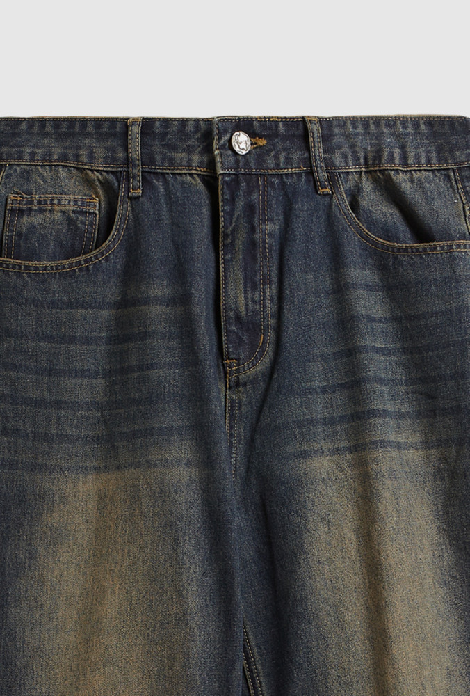 Men Women Vintage Wide-leg Jeans Bottoms Pants Trousers Outfits Casual Jeans