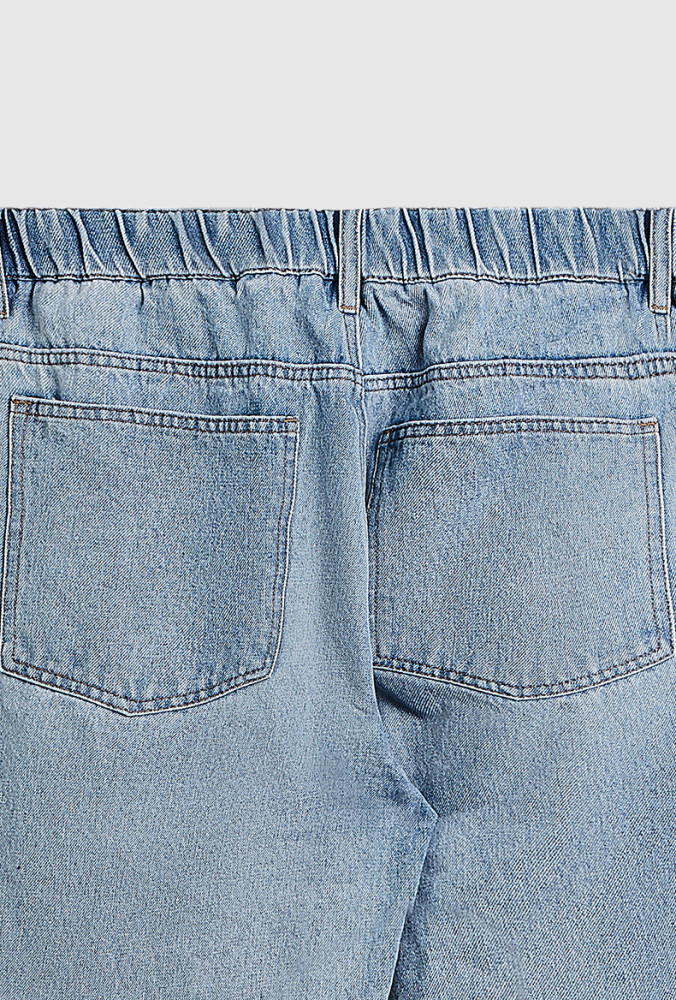 Men Women Pleated Wash Jeans Wide-leg Jeans Bottoms Trousers Outfits Casual Jeans