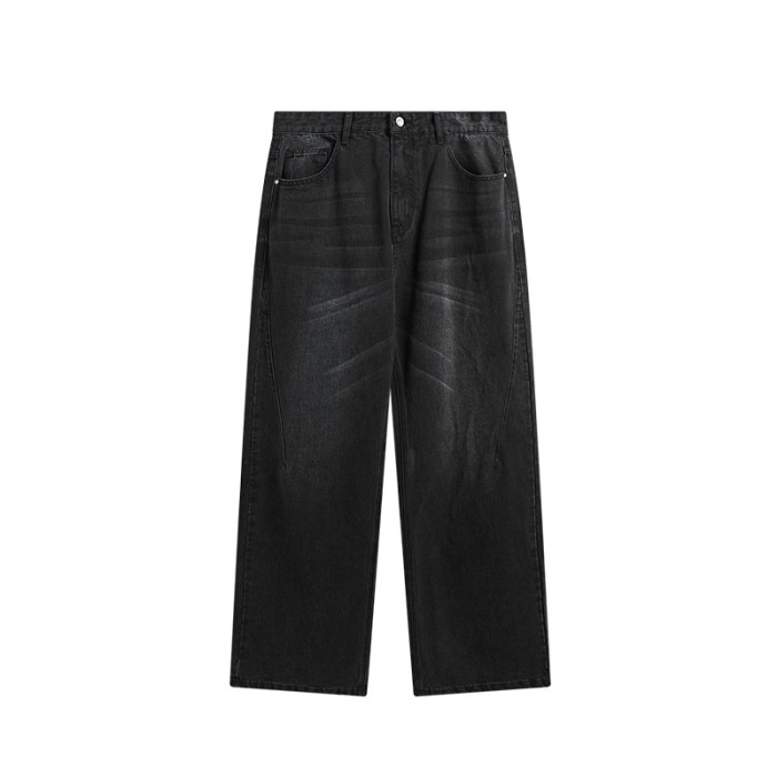 Men Women Vintage Cut Wide-leg Jeans Bottoms Pants Trousers Outfits Casual Jeans