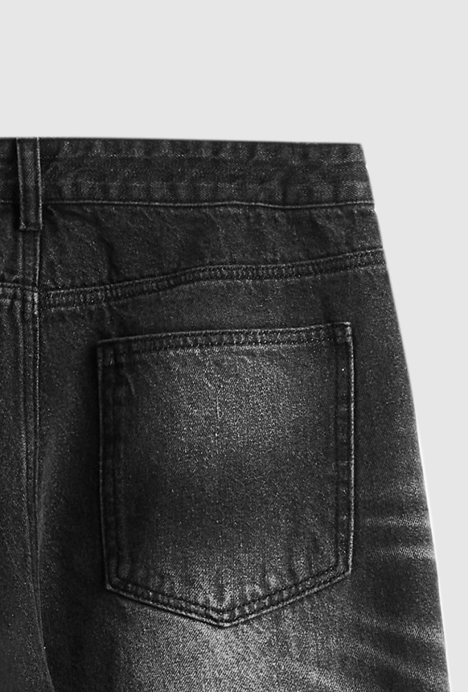 Men Women Grinding White Washed Wide-leg Jeans Bottoms Pants Trousers Outfits Casual Jeans