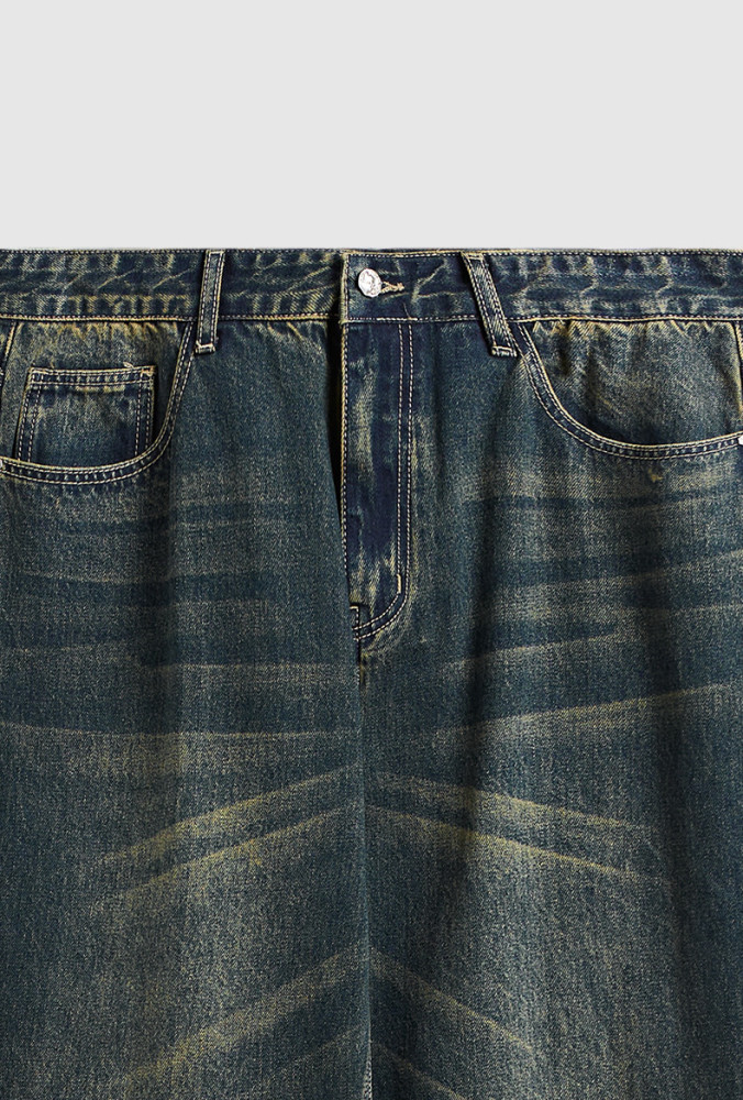 Men Women Vintage Cut Wide-leg Jeans Bottoms Pants Trousers Outfits Casual Jeans