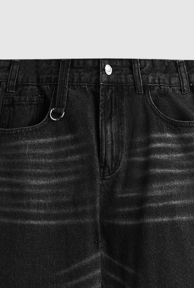 Men Women Grinding White Washed Wide-leg Jeans Bottoms Pants Trousers Outfits Casual Jeans