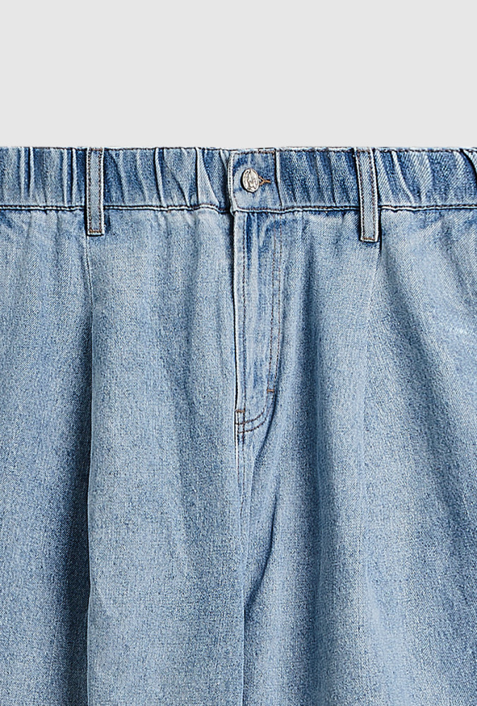 Men Women Pleated Wash Jeans Wide-leg Jeans Bottoms Trousers Outfits Casual Jeans