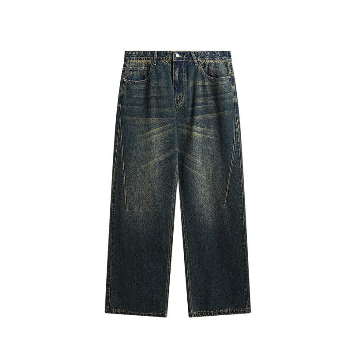 Men Women Vintage Cut Wide-leg Jeans Bottoms Pants Trousers Outfits Casual Jeans