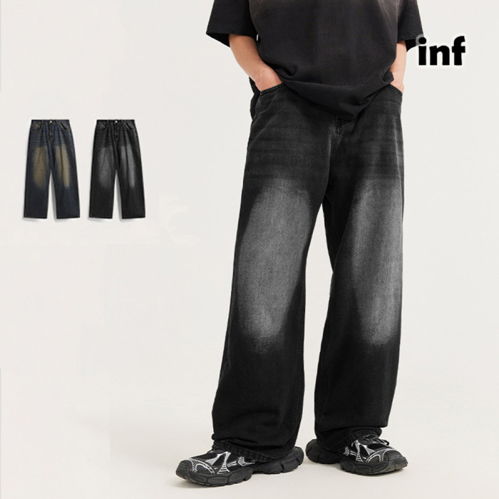 Men Women Vintage Wide-leg Jeans Bottoms Pants Trousers Outfits Casual Jeans