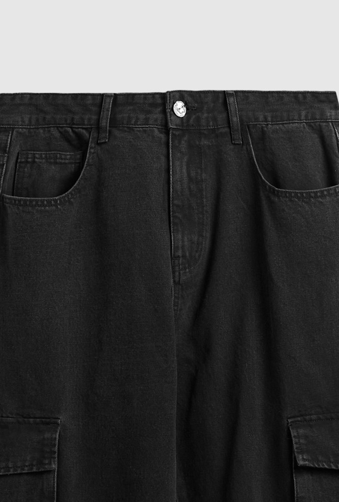 Men Women Washed Cargo Wide-leg Jeans Bottoms Pants Trousers Outfits Casual Jeans