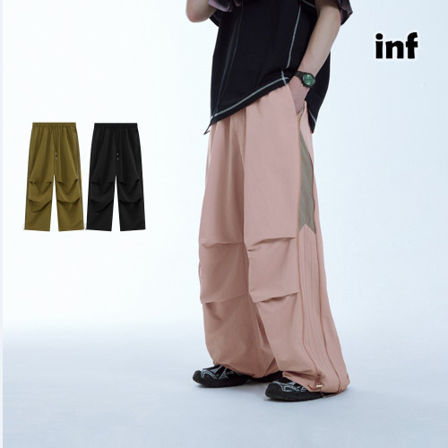 Men Women Side Zip Split Parachute Pants Trousers Loose pants Wide-leg Pants Casual Pants