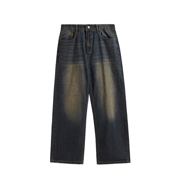 Men Women Vintage Wide-leg Jeans Bottoms Pants Trousers Outfits Casual Jeans