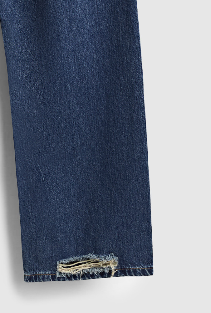 Men Women Vintage Ripped Wide-leg Jeans Bottoms Pants Trousers Outfits Casual Jeans