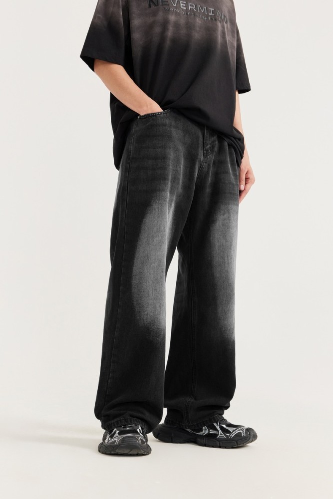 Men Women Vintage Wide-leg Jeans Bottoms Pants Trousers Outfits Casual Jeans