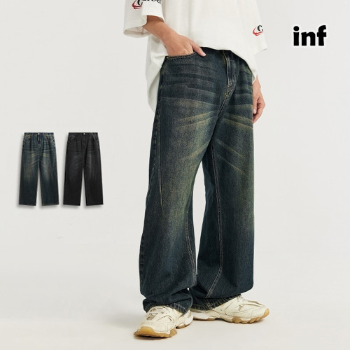 Men Women Vintage Cut Wide-leg Jeans Bottoms Pants Trousers Outfits Casual Jeans