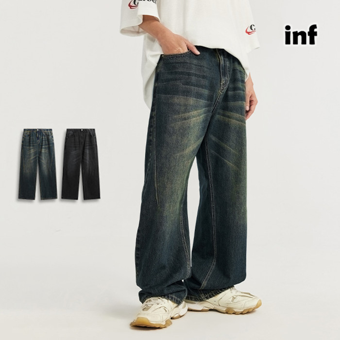 Men Women Vintage Cut Wide-leg Jeans Bottoms Pants Trousers Outfits Casual Jeans