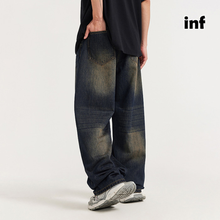 Men Women Vintage Wide-leg Jeans Bottoms Pants Trousers Outfits Casual Jeans