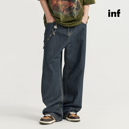 Men Women Washed Cargo Wide-leg Jeans Bottoms Pants Trousers Outfits Casual Jeans