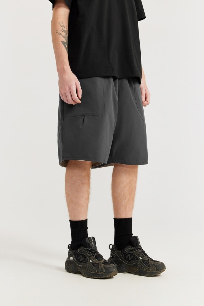 Men Boys Wearable On Both Sides Shorts Streetwear Bottoms Half Pants Sweatsuit Casual Shorts Unisex Pants