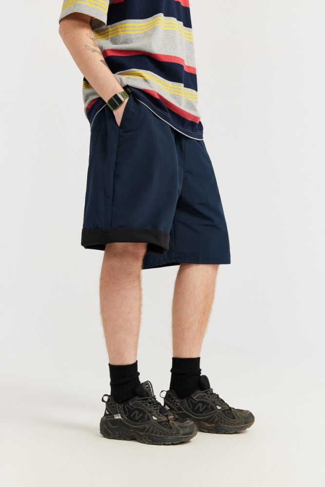Men Boys Wearable On Both Sides Shorts Streetwear Bottoms Half Pants Sweatsuit Casual Shorts Unisex Pants