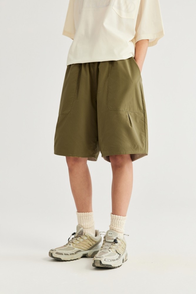 Men Boys Wearable On Both Sides Shorts Streetwear Bottoms Half Pants Sweatsuit Casual Shorts Unisex Pants