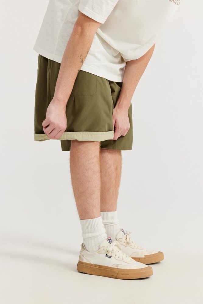Men Boys Wearable On Both Sides Shorts Streetwear Bottoms Half Pants Sweatsuit Casual Shorts Unisex Pants